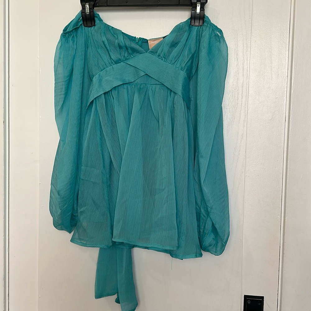 TEAL MINI PUFF SLEEVE DRESS